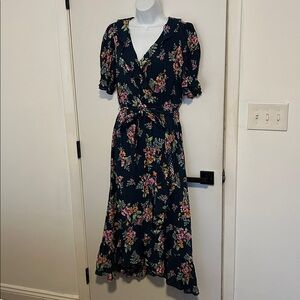 LC Lauren Conrad Dress floral blue summer spring multicolor size Medium!